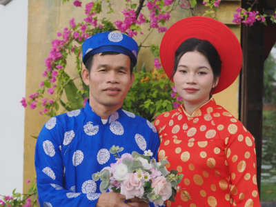 Ảnh cưới của Đặng Văn Sữ và Nguyễn Thị Ngọc Xoàn